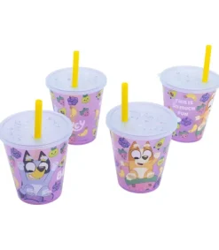 Set 4PCS Vaso Caña PP Joy 285 ML Bluey