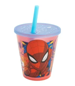 Set 4PCS Vaso Caña PP Joy 285 ML Spiderman