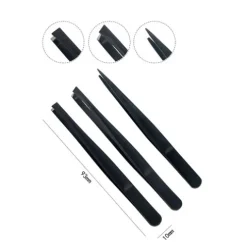 Set Pinzas Negro 3pcs