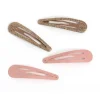 Set Pinzas Para Cabello Purpurina/Rosa 4pcs