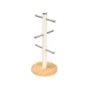 Soporte 6 Tazas Base Bambú Crema 15x15x34cm
