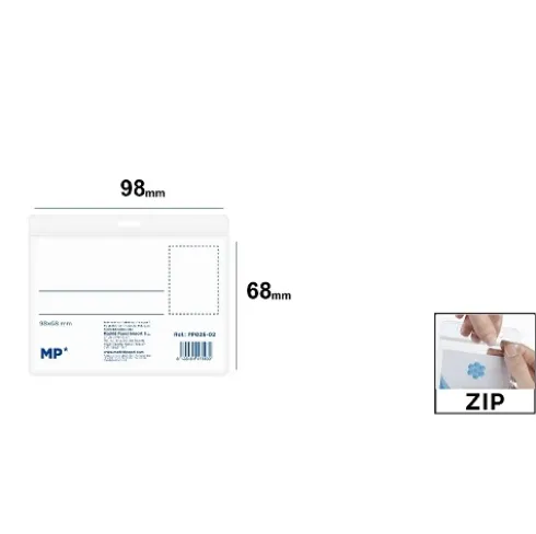 Tarjeta Identificación Horizontal Con ZIP