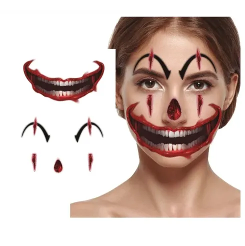 Tatuaje Cara Payaso 30x14cm