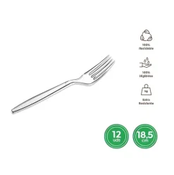 Tenedor Alta Calidad Reutilizable Transparente 18,5CM
