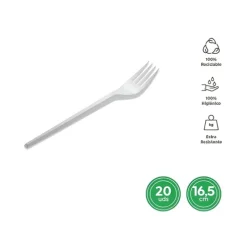 Tenedor Reutilizable Blanca 16,5CM