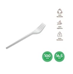 Tenedor Reutilizable Blanca 16,5CM