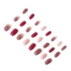 Uñas Postizas Desmontables Rojo 24pcs