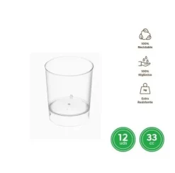 Vaso Chupito Reutilizable Transparente 33cc PP
