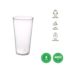 Vaso Cocktail Reutilizable Transparente 480cc