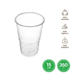 Vaso Irrompible Transparente 350cc 15uds