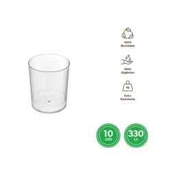 Vaso Mojito Reutilizable Transparente 330cc