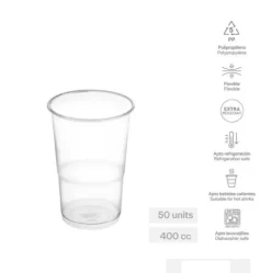 Vaso Reutilizable Transparente 400cc