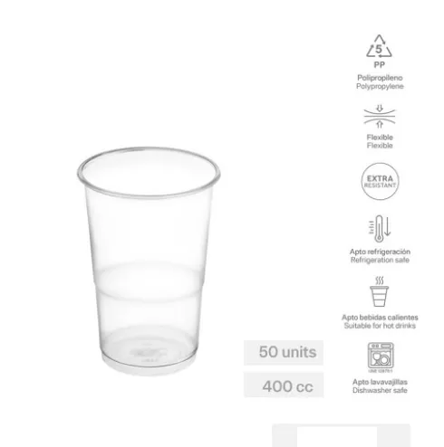 Vaso Reutilizable Transparente 400cc