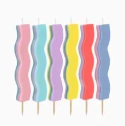 Velas Ondulados Multicolor 6pcs
