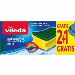 VILEDA Estropajos Salvauñas Antibacterias 2+1